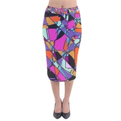 Abstract 2 Velvet Midi Pencil Skirt by LW323