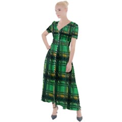 Green Clover Button Up Short Sleeve Maxi Dress by LW323