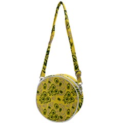 Folk Floral Pattern  Abstract Flowers Surface Design  Seamless Pattern Crossbody Circle Bag by Eskimos