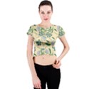 Folk floral pattern. Abstract flowers surface design. Seamless pattern Crew Neck Crop Top View1