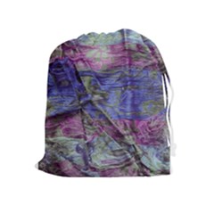 Warp And Weft Drawstring Pouch (xl) by kaleidomarblingart