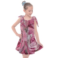 Roses Marbling  Kids  Tie Up Tunic Dress by kaleidomarblingart