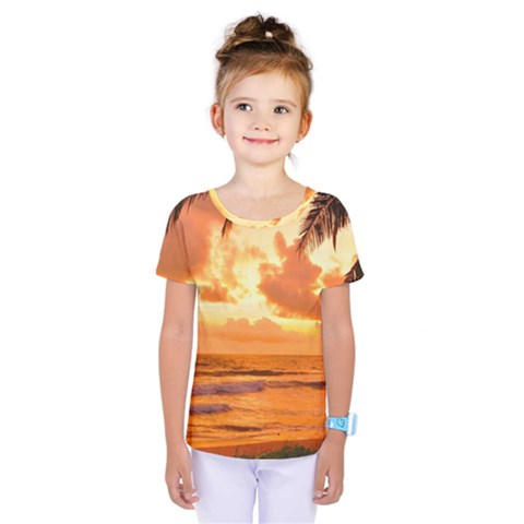 Sunset Beauty Kids  One Piece Tee by LW323