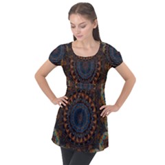 Victory Puff Sleeve Tunic Top by LW323