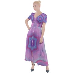 Cotton Candy Button Up Short Sleeve Maxi Dress by LW323