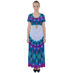 Peacock High Waist Short Sleeve Maxi Dress by LW323