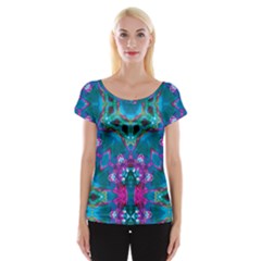 Peacock2 Cap Sleeve Top by LW323