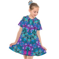 Peacock2 Kids  Short Sleeve Shirt Dress by LW323