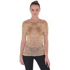 Sparkle Shoulder Cut Out Short Sleeve Top by LW323