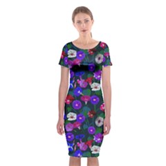 Watercolor Flowers  Bindweed  Liana Classic Short Sleeve Midi Dress by SychEva