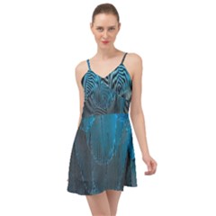 Feathery Blue Summer Time Chiffon Dress by LW323