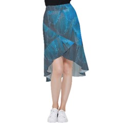 Feathery Blue Frill Hi Low Chiffon Skirt by LW323