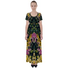 Springflowers High Waist Short Sleeve Maxi Dress by LW323