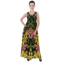 Springflowers Empire Waist Velour Maxi Dress by LW323