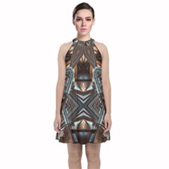 Holy2 Velvet Halter Neckline Dress  by LW323