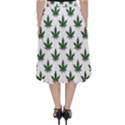 Weed at white, ganja leafs pattern, 420 hemp regular theme Classic Midi Skirt View2