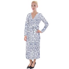 Pretty Porcelain Velvet Maxi Wrap Dress by MRNStudios