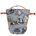 Famous heroes of the kabuki stage played by frogs  Drawstring Bucket Bag View1