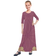 Misty Rose Kids  Quarter Sleeve Maxi Dress by LW323