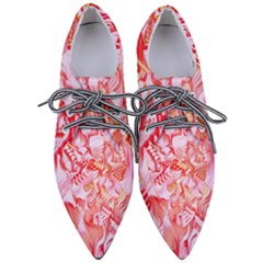 Cherry Blossom Cascades Abstract Floral Pattern Pink White  Pointed Oxford Shoes by CrypticFragmentsDesign