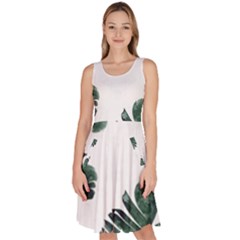 Banana Leaves Knee Length Skater Dress With Pockets by goljakoff