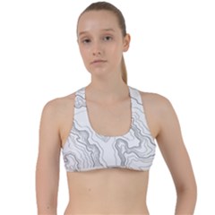 Topography Map Criss Cross Racerback Sports Bra by goljakoff