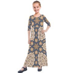 Denimpearls2 Kids  Quarter Sleeve Maxi Dress by LW323