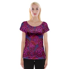 Unusual Circles  Abstraction Cap Sleeve Top by SychEva