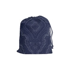 Blue Topography Drawstring Pouch (medium) by goljakoff