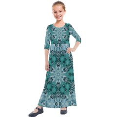 Blue Gem Kids  Quarter Sleeve Maxi Dress by LW323