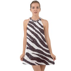 Zebra Halter Tie Back Chiffon Dress by PollyParadise