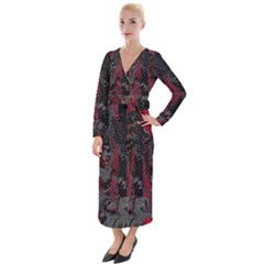 Gates Of Hell Velvet Maxi Wrap Dress by MRNStudios