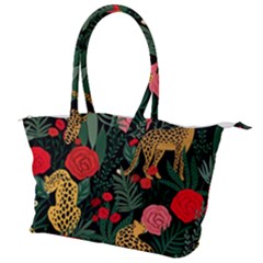 Leopardrose Canvas Shoulder Bag by PollyParadise