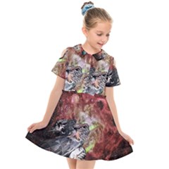 Space Kids  Short Sleeve Shirt Dress by LW323