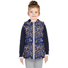 Folk Floral Pattern  Flowers Abstract Surface Design  Seamless Pattern Kids  Hooded Puffer Vest by Eskimos