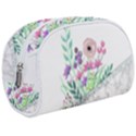 Minimal Silver Floral Marble A Make Up Case (Medium) View1