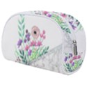 Minimal Silver Floral Marble A Make Up Case (Medium) View2