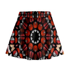 Kaleid Geometric Metal Color Mini Flare Skirt by byali