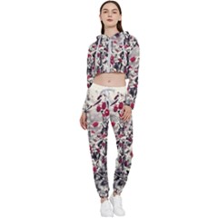 Berries In Winter, Fruits In Vintage Style Photography Cropped Zip Up Lounge Set by Casemiro