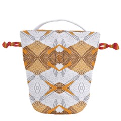 Abstract African Pattern Drawstring Bucket Bag by gloriasanchez