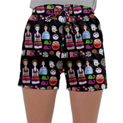 Drawing Collage Black Sleepwear Shorts by snowwhitegirl