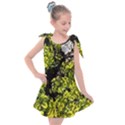 Acid green patterns Kids  Tie Up Tunic Dress View1