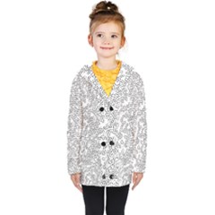 Neon Geometric Pattern Design 2 Kids  Double Breasted Button Coat by dflcprintsclothing