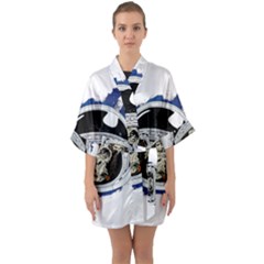 Spacemonkey Half Sleeve Satin Kimono  by goljakoff