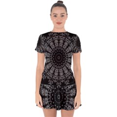 Gothic Mandala Drop Hem Mini Chiffon Dress by MRNStudios