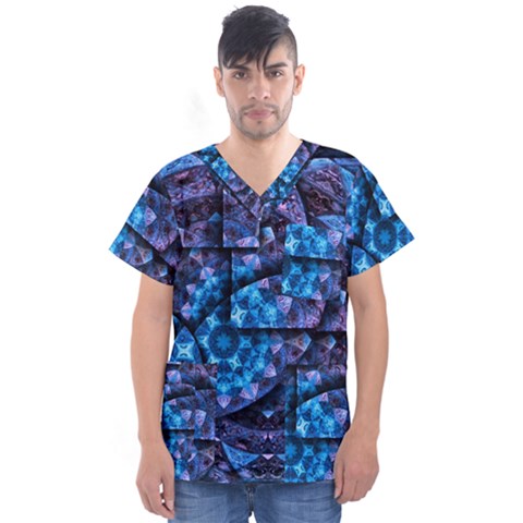 Dismembered Mandala Men s V-neck Scrub Top by MRNStudios