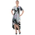 Digital Wave Front Wrap High Low Dress View1