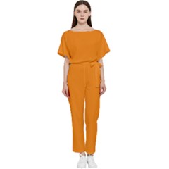 Apricot Orange Batwing Lightweight Jumpsuit by FabChoice