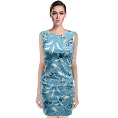 Folk Flowers Art Pattern Floral Abstract Surface Design  Seamless Pattern Classic Sleeveless Midi Dress by Eskimos