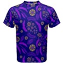 Folk flowers art pattern Floral abstract surface design  Seamless pattern Men s Cotton Tee View1